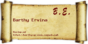 Barthy Ervina névjegykártya